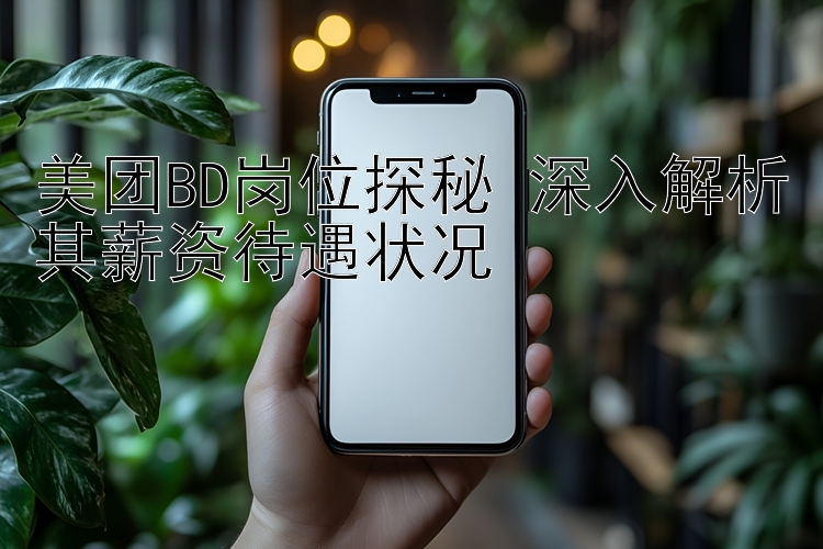 美团BD岗位探秘 深入解析其薪资待遇状况 