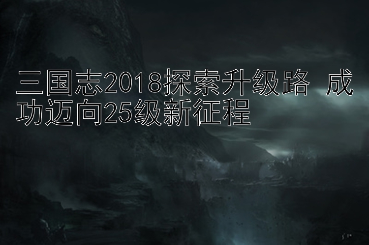 三国志2018探索升级路 成功迈向25级新征程 